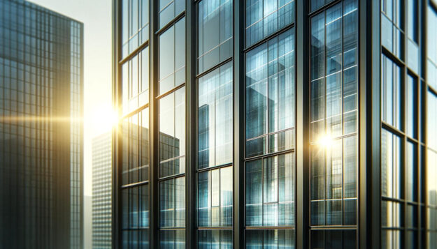 Cuidado láminas solares edificio